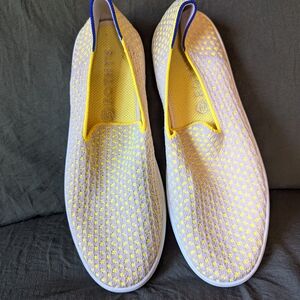 Rothy's Bright Yellow and Subtle Gray Slip-Ons